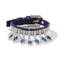 Bling Rhinestone Cat Dog Collar Cute Sparkling Crystal Kitten Necklaces Soft Adjustable Leather Puppy Collars Diamond Pendant Pet Collars for Small Dogs Cats