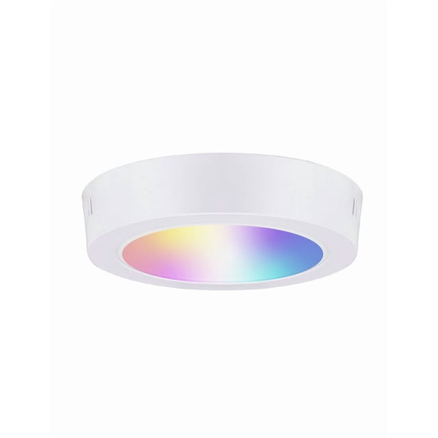 Estevez Luminaria LED para Sobreponer DRUM SMART 6” 12W RGBW WiFi Blanco – Control por Voz