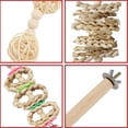thumbnail image 4 of 13 Pcs Bird Wooden Toy Set Perch Stand Swing Rattan Ball Parrot Chewing Toys Bird Supplies With Bells, 4 of 6