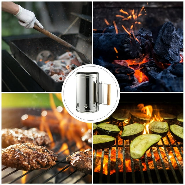 KAKOWELY 1 Pce Allume-Grill Cheminée avec Poignée Résistante à la Chaleur Outil Extérieur pour Camping Grillades et Cuisson