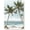 Swing hanging on coconut tree, variant on Beach Seaside Canvas Wall Art: Coastal Coconut Trees Painting Ocean Swing Hanging on Palm Tree Picture Seascape Sunset Artwork Decor for Living Room Bathroom 16" x 12"