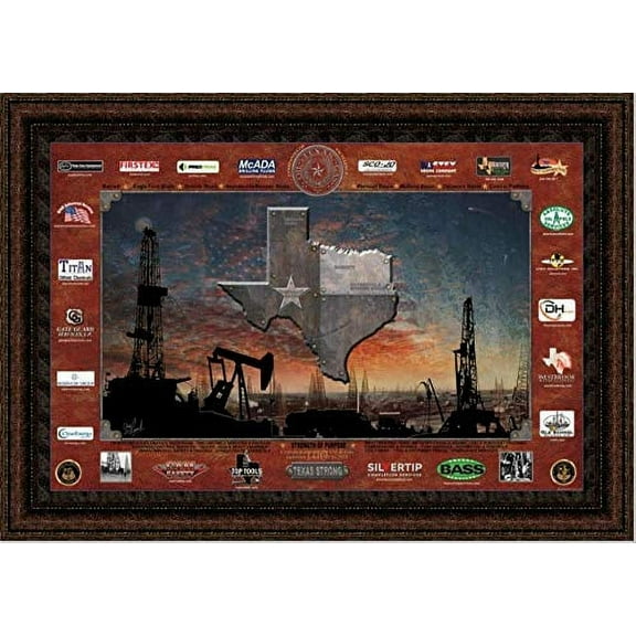 Texas Strong | Framed Oil and Gas Art by Gary Crouch | 29L X 41W" Inches