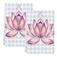 thumbnail image 2 of Pink Lotus Flowers Kitchen Towels Set of 2, Classic Love Heart Leaves Blue Absorbent Dish Towels for Kitchen, Microfiber Hand Towel, Quick Drying Tea Towel for Cleaning Decorative Dishcloths, 2 of 7