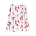 thumbnail image 5 of Women's Round Neck Lightweight Sweater Casual Long Sleeve Christmas Print Knit Pullover for Fall and Winter, Merry Christmas Design, Cozy and Festive, Christmas Sweaters for Women ,Hot Pink,L, 5 of 5