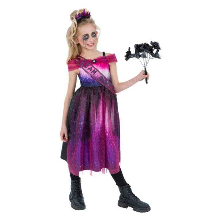 Scream Queen Costume Girls Halloween Prom Dress with Crown Scream Queen Costume Girls Halloween Prom Dress with Crown