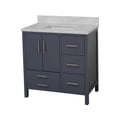 thumbnail image 3 of California 36" Bathroom Vanity with Marine Gray Cabinet and Carrara Marble Top, 3 of 6