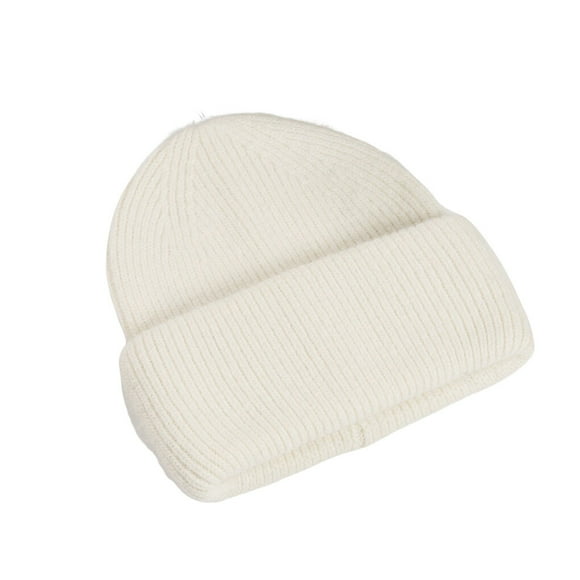 Sonducket Gorros de punto Unisex para mujer y hombre, gorro cálido para mantener el calor, gorro grueso cómodo de moda suave para actividades Sombreros Blanco