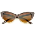 thumbnail image 2 of zeroUV Female Women's Retro Oversized High Point Cat Eye Sunglasses 55mm (Brown-Fade / Amber) - 55mm, 2 of 5