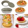 thumbnail image 2 of 6Pcs Mini Tart Pans Non-stick Tart Bakeware Mold with Removable Bottom 4 Inches Carbon Steel  Pie Pans Multipurpose Quiche Pan Set for Pies Mousse Cakes Dessert Baking, 2 of 10