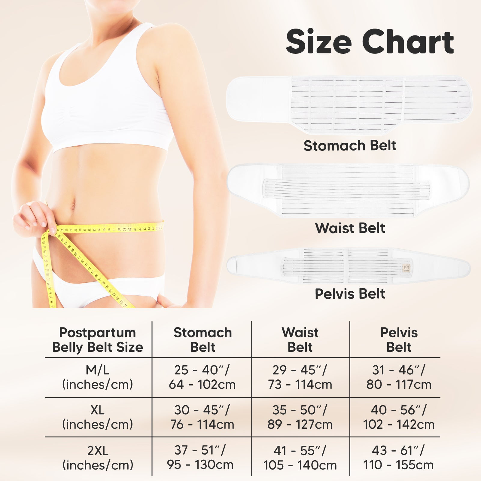 Revive 3 In 1 Postpartum Belly Band Wrap, Post Partum Recovery, Postpartum  Waist Binder Shapewear (matte White, Medium/large) : Target