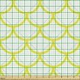 thumbnail image 2 of Abstract Fabric by the Yard, Continuous Skin of Fish in Vivid Tone Nature Inspired Geometry Illustration, Decorative Upholstery Fabric for Sofas and Home Accents, White Yellow Grey by Ambesonne, 2 of 5