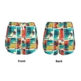 thumbnail image 5 of Picia Colorful Hawaii Palms Pattern Women's 2 in 1 Athletic Running Shorts High Waisted Workout Casual Gym Sweat Shorts with Comfy Liner Zipper Pockets-Large, 5 of 9
