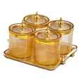 thumbnail image 3 of Bandeja de frutas secas, recipiente de almacenamiento para frutas, caja de almacenamiento de alimentos, platos para servir divididos, tanque hermético ámbar, 3 of 8