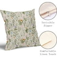 thumbnail image 6 of Sage Green Wild Flower Plant Pillow Covers Set of 2 18x18 Inch Spring Summer Floral Linen Polyester Decorative Throw Pillow Case Cushion Cover for Bedroom Sofa Living Room Couch Chair Office, 6 of 6