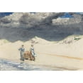 thumbnail image 2 of Winslow Homer 24x18 Black Ornate Framed Double Matted Museum Art Print Titled: Sand and Sky (1887), 2 of 5