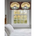thumbnail image 3 of Vintage Coffee Valances for Windows Coffee Cup Brown Strips Rod Pocket Curtains Valance Short Window Treatment Drapes for Living Room, Bedroom Bathroom 60"&nbsp;W x 14" L, 3 of 5