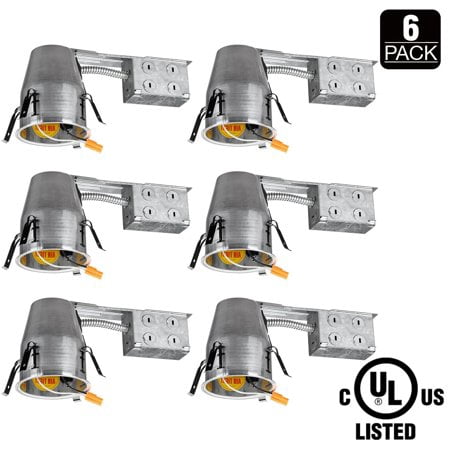 TORCHSTAR 6 Pack 4-inch UL-listed Remodel Can, Air Tight IC Housing, TP24 Connector Included for LED Recessed Retrofit (Best Way To Remodel Bathroom)
