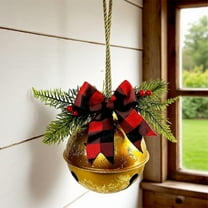 Giant Christmas Bells Outdoor - Vintage Christmas Decor with Bow | Party Metal Bell Ornaments - for Holiday Winter Outdoor Porch Garden Yard Fireplace