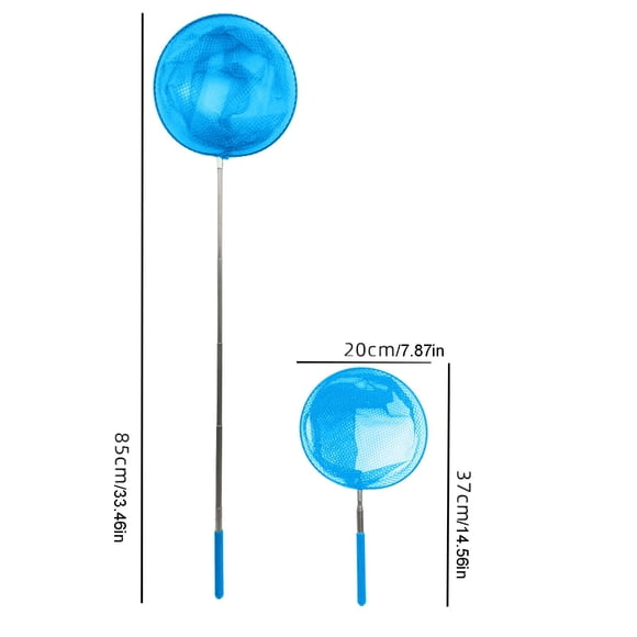 Birdeem 2 Pcs Filet de Nettoyage de Piscine Été Acier Inoxydable Filet de Pêche Rétractable pour Enfants Jouets de Plage Extérieur Sac Filet Parkbug Feuille de Triche 7 Couleurs en Option