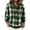 Dark Green, variant on Womens Hooded Knit Cardigan Sweater Button Up Drawstring Hoodies Plaid Sweatshirt