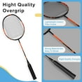 thumbnail image 3 of Badminton Racquets Set Professional Badminton Rackets Lightweight,4 Pack/2 Pack Carbon Fiber, 3 Feather Shuttlecocks, with Protect Case & Overgrip,for Beginners,Advanced Players, 3 of 17