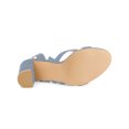 thumbnail image 5 of BLISSFUL STEP Women's Open Toe Crisscross Lace Up Block Heel Sandals Haze Blue 7, 5 of 7