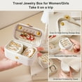 thumbnail image 6 of Casegrace Two-in-one Pearl Leather Jewelry Box Portable Rings Organizer for Women Girls Travel Earrings Display Case, 6 of 9