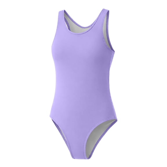 MEZZALL Summer Solid Color One-Piece Swimsuit For Girls Comfortable Bathing Suit With Sun Vacation Fashion Beachwear