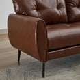 thumbnail image 6 of LAZZO 61" Loveseat Sofa, 2-Seat Leather Couch for Living Room, Bedroom & Office, Brown, 6 of 9