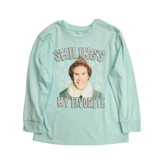 Girls Buddy The Elf Smiling Is My Favorite Christmas Long Sleeve T-Shirt SM 6-7