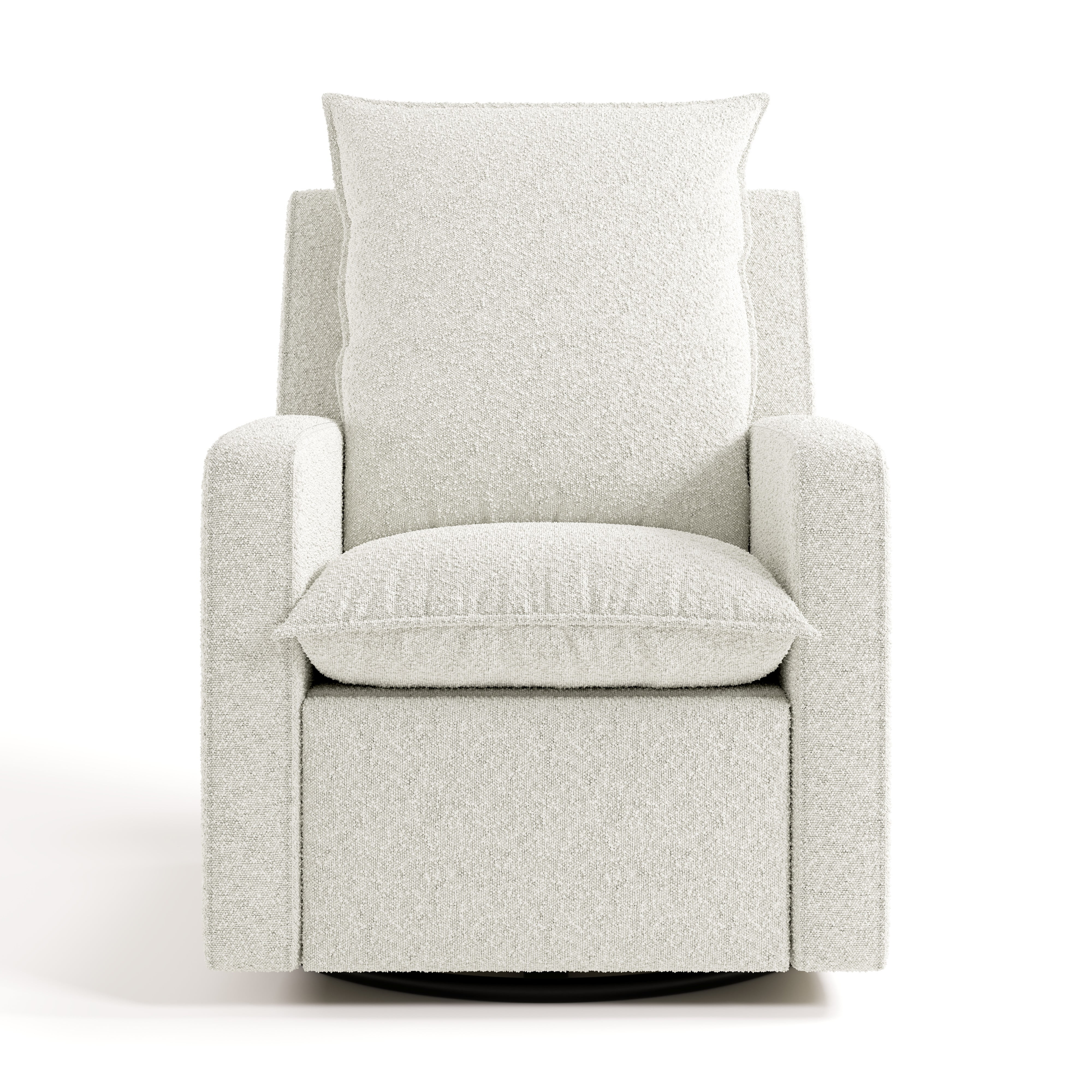 Storkcraft Timeless Upholstered Recline Glider with USB, Ivory Boucle