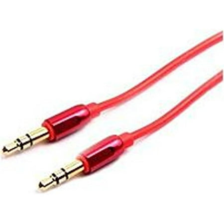 ONN ONA14TA014 3' 3.5mm Premium Auxiliary Cable - Red