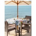 thumbnail image 2 of Outdoor Tablecloth with Umbrella Hole and Zipper, Bunny Easter Square Table Cloth 54x54 Inch Waterproof Tablecloth, Spring Floral Blue Leaves Watercolor Picnic Table Cover for Patio Camping, 2 of 7