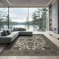 thumbnail image 2 of ODIKA 6'x9' Washable Area Rug Easy Care, Non-Shedding, Entry Faded Grey Botanical Scroll Muted Neutral Decorative Entryway for Queen Size Bedroom Under Bed Master Suite, 2 of 7