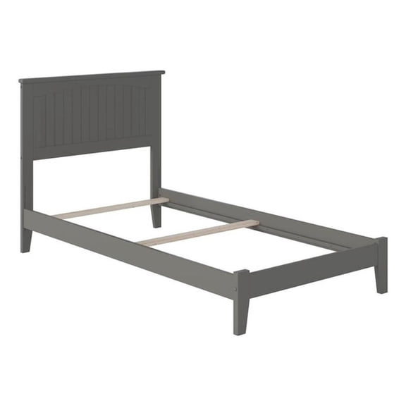 Leo & Lacey Traditional Wood Twin XL Panel Bed with USB Charger in Gray
