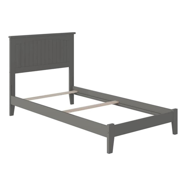 Leo & Lacey Lit à Panneaux Traditionnel en Bois Simple TG avec Chargeur USB, Gris