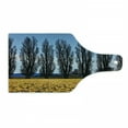 thumbnail image 1 of Landscape Cutting Board, Daffodil Field Farming Garden Nature Valley Northwest Art of Photography Print, Tempered Glass Cutting and Serving Board, Wine Bottle Shape, Mustard Blue, by Ambesonne, 1 of 1