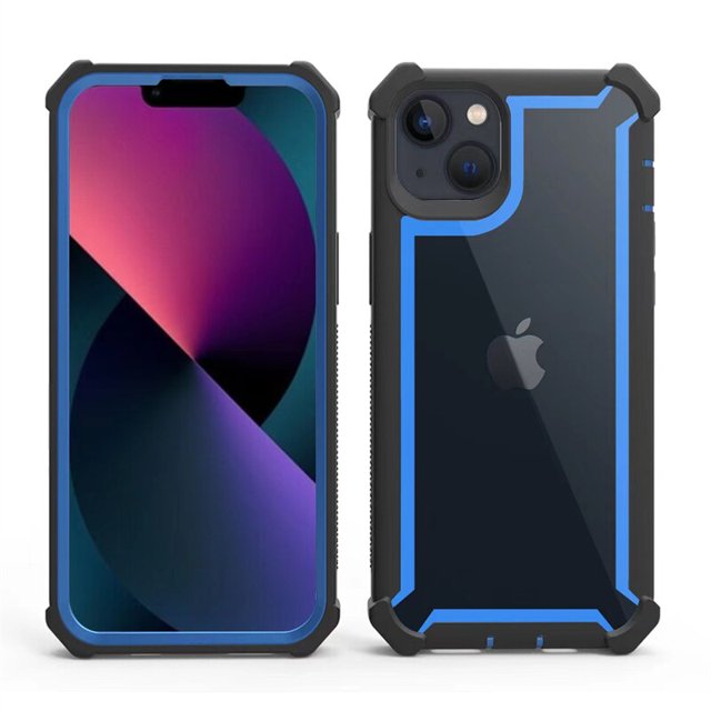 Funda de silicona resistente híbrida para iPhone, carcasa transparente a prueba de golpes, armadura 2 en 1 para iPhone 14, 13, 12, 11 Pro Max, XR, X, XS Mini, 8, 7, 6 Plus, SE 2 Fivean unisex