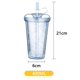 thumbnail image 5 of Vaso, Taza Doble con Pajita, Taza de Café para Jugo, 420ml con Tapa y Pajita, Botella de Agua Reutilizable (Azul), 5 of 5