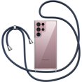 thumbnail image 2 of Clear Case for Samsung Galaxy S22 Ultra 5G with Adjustable Neck Lanyard Strap,Soft Slim TPU Shockproof Protective Cover for Samsung Galaxy S22 Ultra 5G-Navy Blue, 2 of 11