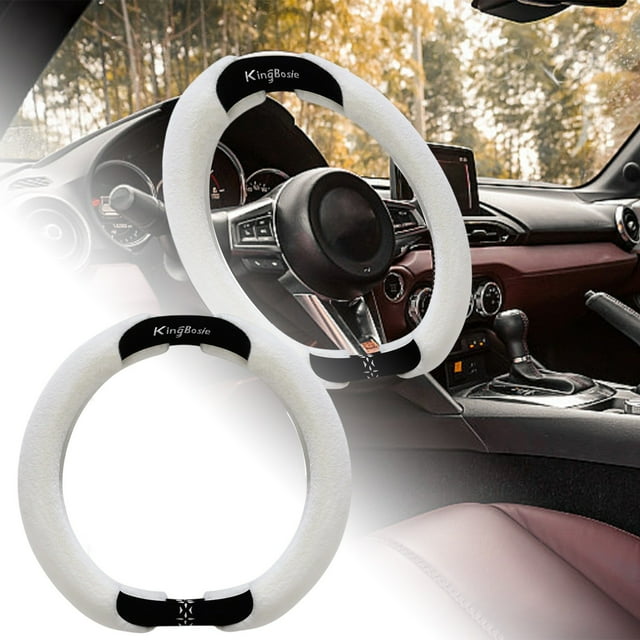 BotaniNest Elastic Long Microfiber Steering Wheel Cover For Winter Warm Steering Wheel Warm Cover Universal 15 Inches Slip Odorless