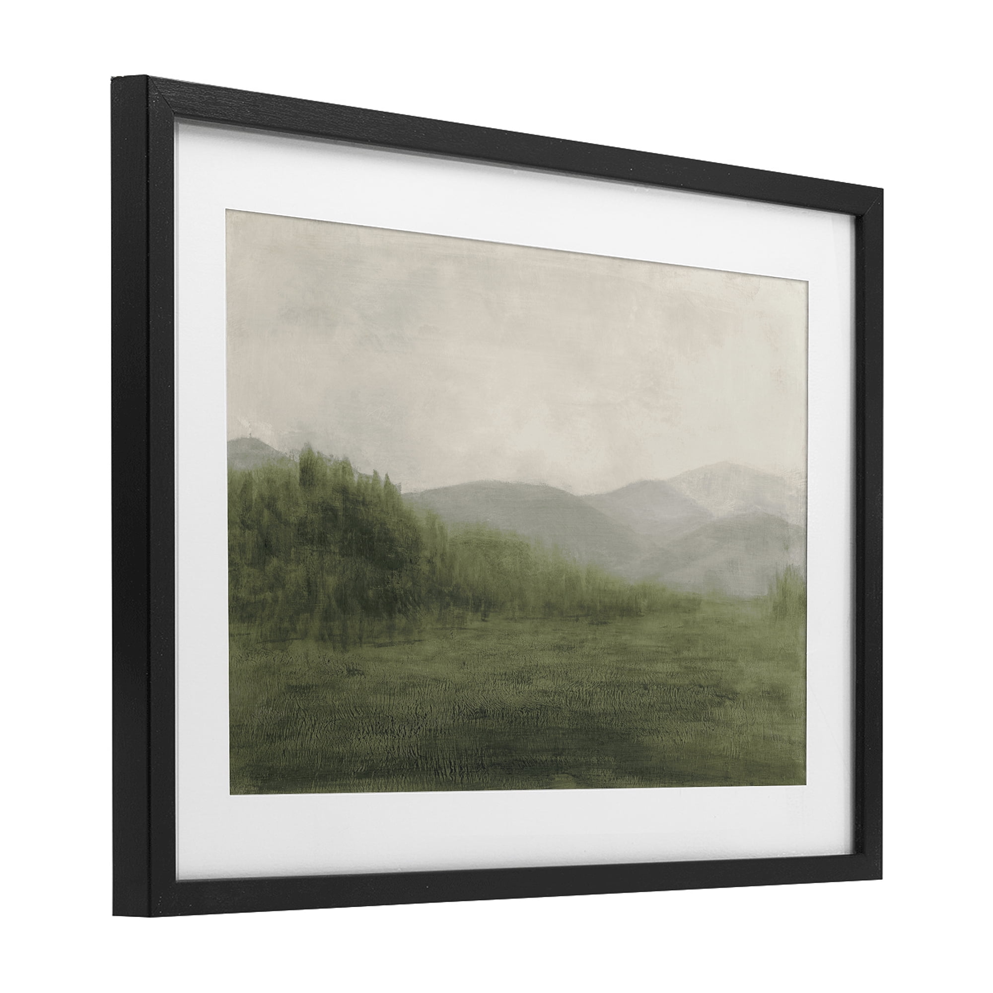 Stupell Industries Fog Green Countryside Black Framed Print Under Glass, design by Walt Johnson