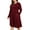 Wine Red, variant on POSESHE Women's Plus Size Winter Casual Dress,Long Sleeves,Loose Flowy Dress With Pockets,Black,L
