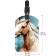 thumbnail image 6 of Square 2Pack PU Leather Horse Cruise Luggage Tag with Privacy Cover and Name ID Tag for Travel Handbags Backpacks Luggage Tags, 6 of 6