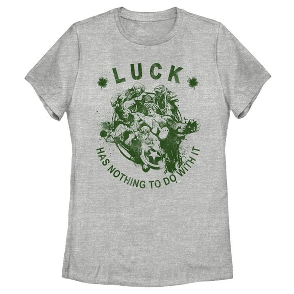 Women's Marvel Avengers St. Patrick's Day Luck has Nothing to Do With It  Graphic Tee Athletic Heather Large