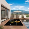 thumbnail image 3 of Yellow Sunflower Outdoor Rug for Patio/Deck/Porch, Non-Slip Large Area Rug 5 x 8 Ft, Summer Flower Bee Sunshine Black Indoor Outdoor Rugs Washable Area Rugs, Reversible Camping Rug Carpet Runner, 3 of 8