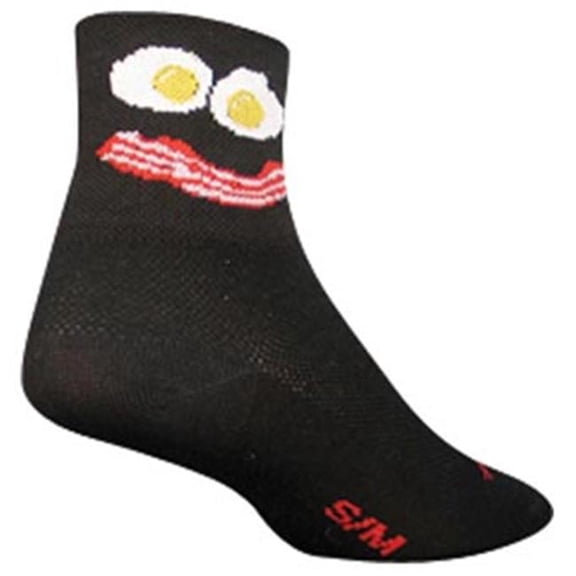 SockGuy Classic Breakfast Socks - 3 inch, Black, Large/X-Large