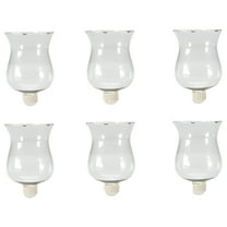 Better Crafts Large Clear Glass Votive Candle Holder Cups with Rubber Peg Bottoms, Set of 6