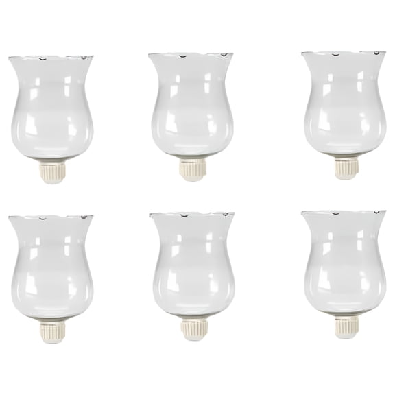 Better Crafts Large Clear Glass Votive Candle Holder Cups with Rubber Peg Bottoms, Set of 6