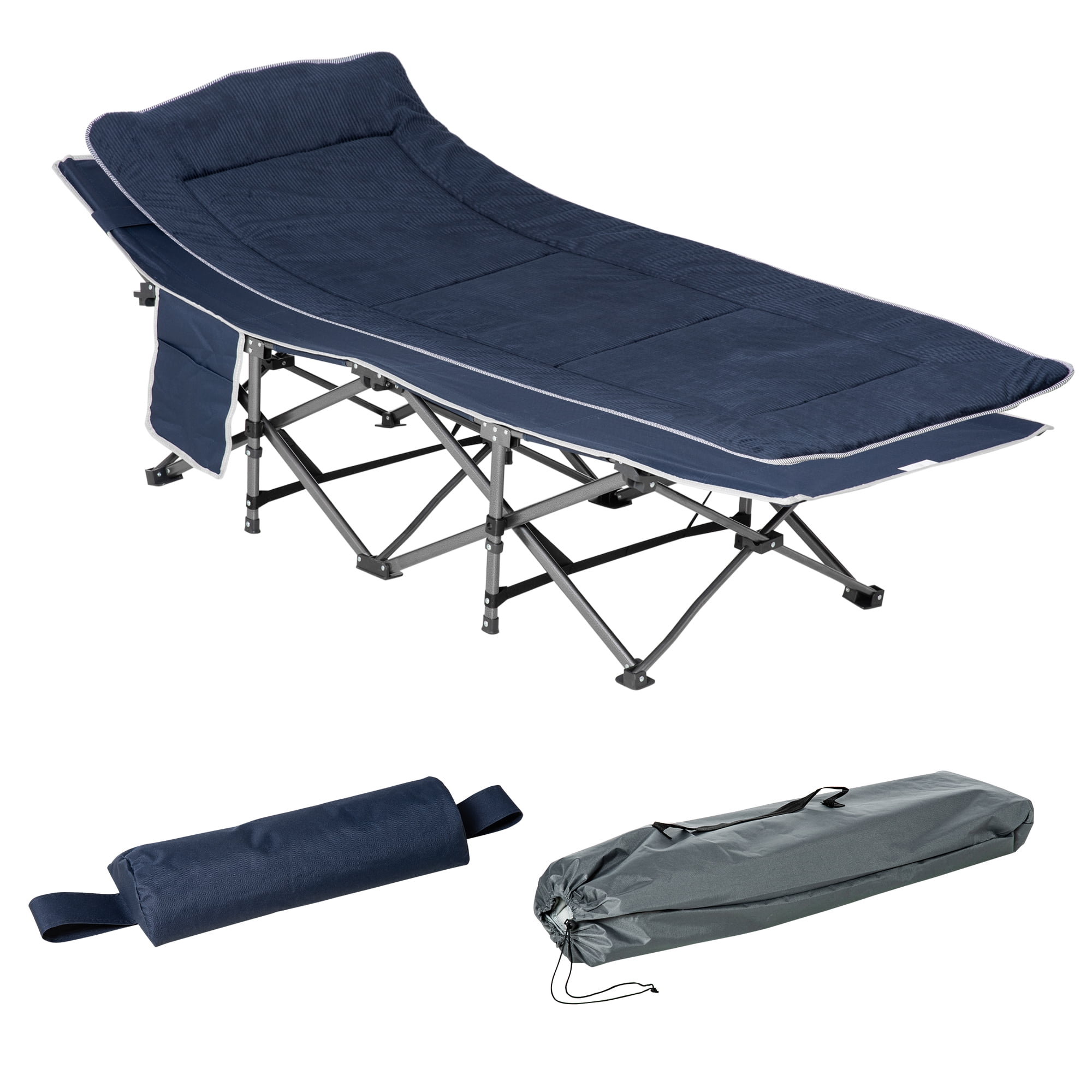 Mattress US Folding Camping Cot Adult Sleep Bed In/Outdoor Use Travel Carry Bed 